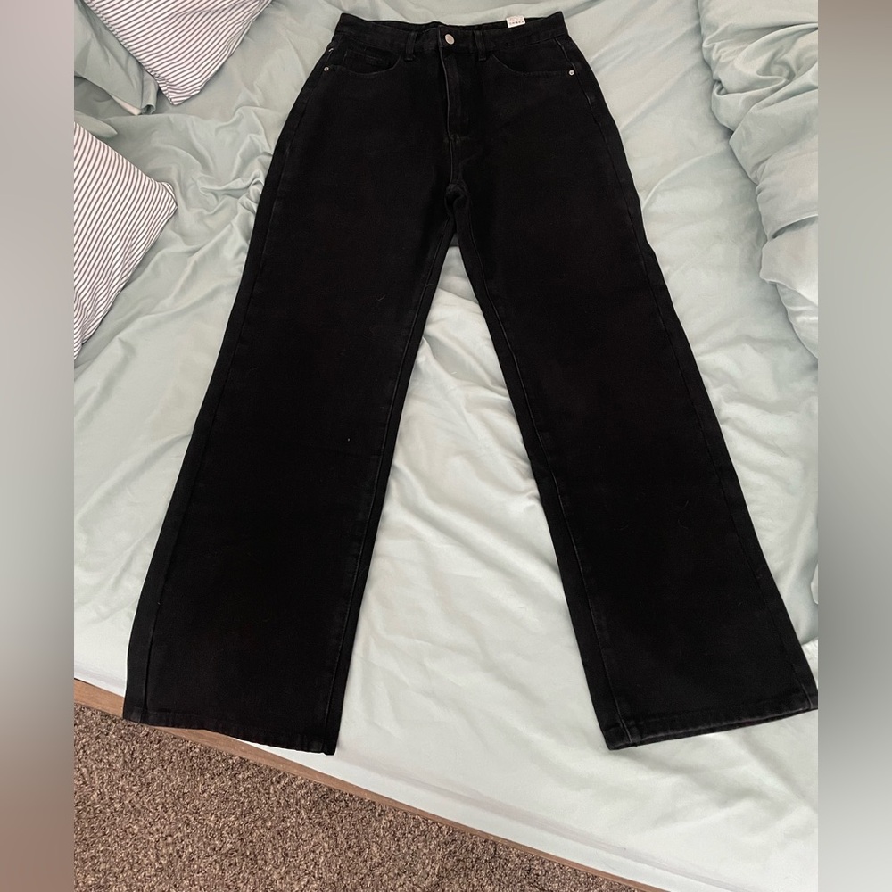 SHEIN EZwear Black High Waisted Wide Leg Pants